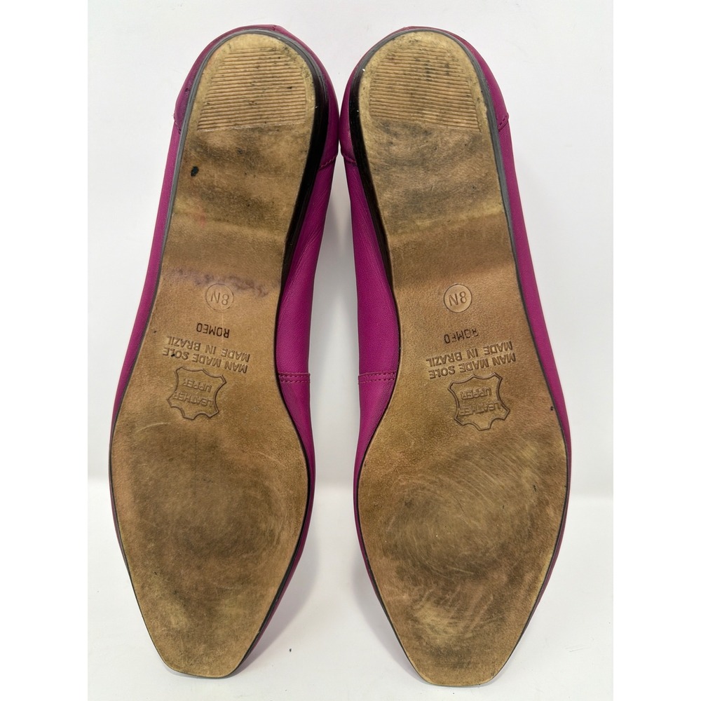 Brass Plum Shoes‎ Women's 8N Magenta Leather Loafer Flat Shoes Made in Brazil - Picture 5 of 9
